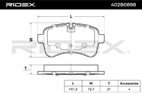RIDEX Bremsbelagsatz Bremsbeläge Hinten für IVECO Daily VI Kastenwagen Bild RIDEX Bremsbelagsatz Bremsbeläge Hinten für IVECO Daily VI Kastenwagen