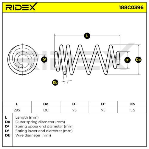 RIDEX 188C0396 2x Federn Fahrwerksfedern Hinten für OPEL INSIGNIA Caravan Bild RIDEX 188C0396 2x Federn Fahrwerksfedern Hinten für OPEL INSIGNIA Caravan