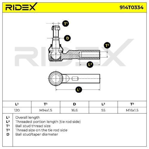 RIDEX Spurstangenkopf Vorderachse beidseitig Traggelenk 914T0334 für FIAT Bild RIDEX Spurstangenkopf Vorderachse beidseitig Traggelenk 914T0334 für FIAT