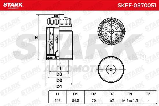 STARK SKFF-0870051 Kraftstofffilter Screw-on Filter für HYUNDAI ix35 31922C8900 Bild STARK SKFF-0870051 Kraftstofffilter Screw-on Filter für HYUNDAI ix35 31922C8900