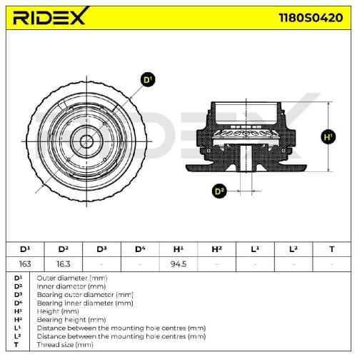 RIDEX 1180S0420 Federbeinstützlager mit Kugellager Vorne für RENAULT 540340004R Bild RIDEX 1180S0420 Federbeinstützlager mit Kugellager Vorne für RENAULT 540340004R