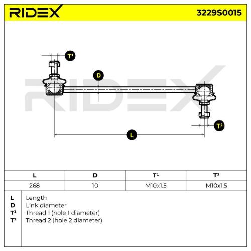 RIDEX 1x Koppelstange Stabilisator Vorne rechts links für BMW 3 Limousine (E46) Bild RIDEX 1x Koppelstange Stabilisator Vorne rechts links für BMW 3 Limousine (E46)