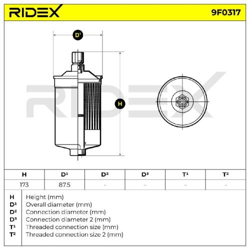 RIDEX 9F0317 Kraftstofffilter Line Filter für VW Golf 1I (19E, 1G1) 811133511 Bild RIDEX 9F0317 Kraftstofffilter Line Filter für VW Golf 1I (19E, 1G1) 811133511