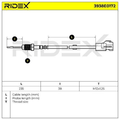 RIDEX 3938E0172 Abgastemperatursensor 2-Polig für NISSAN NP300 Navara Pickup Bild RIDEX 3938E0172 Abgastemperatursensor 2-Polig für NISSAN NP300 Navara Pickup