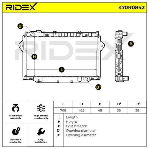 RIDEX 470R0842 Motorkühler / Wasserkühler für TOYOTA LAND CRUISER 80 (J8) Bild RIDEX 470R0842 Motorkühler / Wasserkühler für TOYOTA LAND CRUISER 80 (J8)