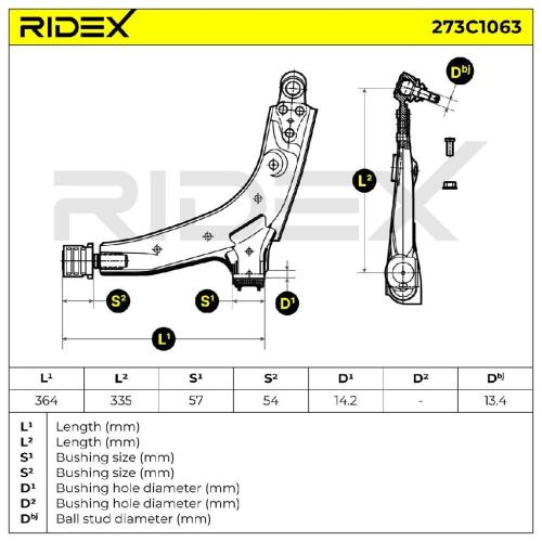 RIDEX 273C1063 Lenker Radaufhängung Querlenker Front für OPEL Kadett E CC (T85) Bild RIDEX 273C1063 Lenker Radaufhängung Querlenker Front für OPEL Kadett E CC (T85)