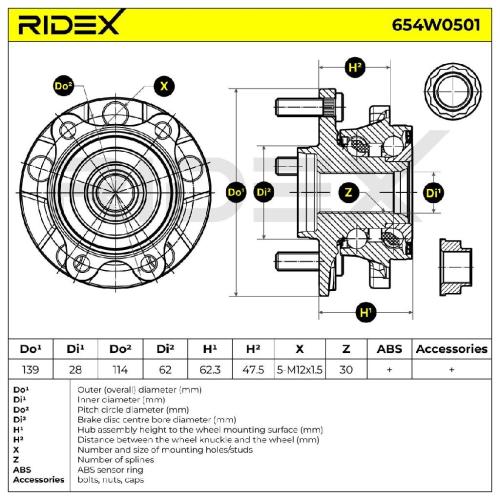 RIDEX 654W0501 Radlagersatz pro 1 Rad Vorne beidseitig für TOYOTA AURIS Bild RIDEX 654W0501 Radlagersatz pro 1 Rad Vorne beidseitig für TOYOTA AURIS