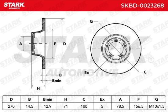STARK SKBD-0023268 2x Bremsscheiben Vorne Ø270mm voll für FORD 1117075 Bild STARK SKBD-0023268 2x Bremsscheiben Vorne Ø270mm voll für FORD 1117075