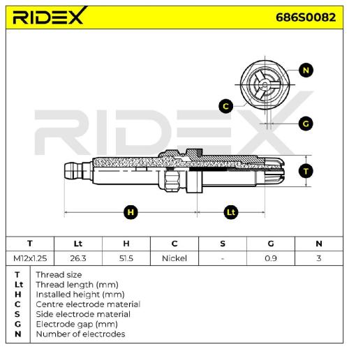 RIDEX 686S0082 Zündkerze Spanner Size: 14 Gewindelänge: 26,5 für BMW 3 Touring Bild RIDEX 686S0082 Zündkerze Spanner Size: 14 Gewindelänge: 26,5 für BMW 3 Touring