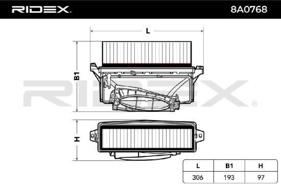 RIDEX 8A0768 Motor Luftfilter Filtereinsatz Umluftfilter Bild RIDEX 8A0768 Motor Luftfilter Filtereinsatz Umluftfilter