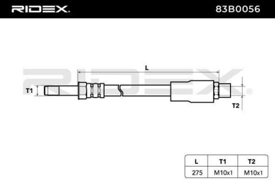 RIDEX Bremsschlauch 83B0056 HINTEN beidseitig BREMSSCHLÄUCHE Länge: 320mm Bild RIDEX Bremsschlauch 83B0056 HINTEN beidseitig BREMSSCHLÄUCHE Länge: 320mm