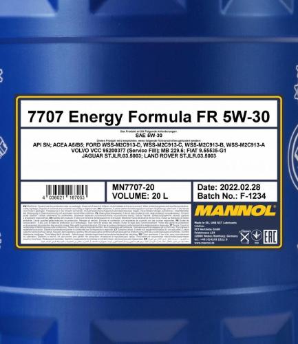 MANNOL Motoröl 5W-30 O.E.M. Synthetiköl Motor Öl ACEA A5/B5 API SN 7707 20L Bild MANNOL Motoröl 5W-30 O.E.M. Synthetiköl Motor Öl ACEA A5/B5 API SN 7707 20L