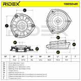 RIDEX 1180S0481 Federbeinstützlager mit Wälzlager Vorne beidseitig für VW