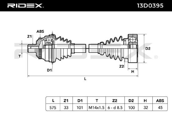 RIDEX Antriebswelle Achswelle Vorderachse/Vorne für AUDI 80 Limousine Bild RIDEX Antriebswelle Achswelle Vorderachse/Vorne für AUDI 80 Limousine