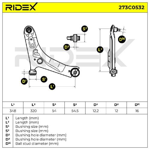 RIDEX 273C0532 Lenker Radaufhängung Querlenker Front rechts für HYUNDAI i10 (PA) Bild RIDEX 273C0532 Lenker Radaufhängung Querlenker Front rechts für HYUNDAI i10 (PA)