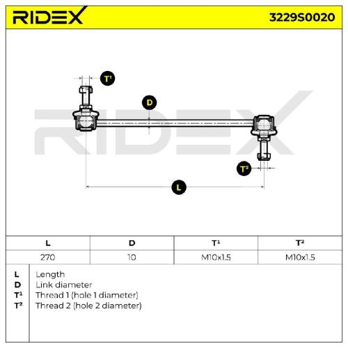 RIDEX 1x Koppelstange Stabilisator Vorne beidseitig für BMW 3 Limousine (E46) Bild RIDEX 1x Koppelstange Stabilisator Vorne beidseitig für BMW 3 Limousine (E46)