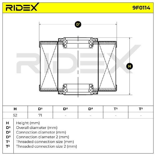RIDEX 9F0114 Kraftstofffilter Filter Cartridge Line Filter mit Dichtring Bild RIDEX 9F0114 Kraftstofffilter Filter Cartridge Line Filter mit Dichtring