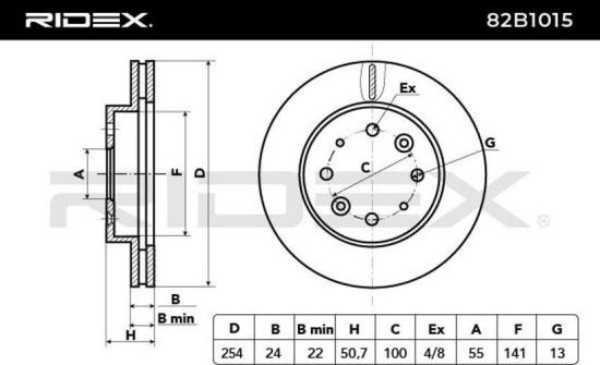 RIDEX 82B1015 2x Bremsscheiben Vorne Ø254mm Belüftet für KIA RIO Kombi (DC) Bild RIDEX 82B1015 2x Bremsscheiben Vorne Ø254mm Belüftet für KIA RIO Kombi (DC)