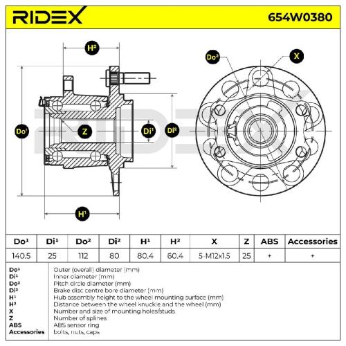 RIDEX 654W0380 Radlagersatz pro 1 Rad Hinten beidseitig für MITSUBISHI ASX (GAW) Bild RIDEX 654W0380 Radlagersatz pro 1 Rad Hinten beidseitig für MITSUBISHI ASX (GAW)