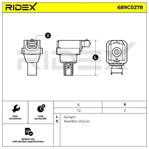 RIDEX 689C0278 Zündspule 12V passend für MERCEDES-BENZ E-Klasse Limousine (W210) Bild RIDEX 689C0278 Zündspule 12V passend für MERCEDES-BENZ E-Klasse Limousine (W210)