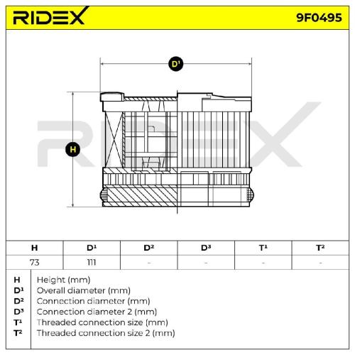 RIDEX 9F0495 Kraftstofffilter Filter Cartridge mit Dichtung 6540900252 Bild RIDEX 9F0495 Kraftstofffilter Filter Cartridge mit Dichtung 6540900252