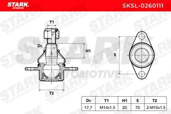 STARK SKSL-0260111 Traggelenk Führungsgelenk Vorne für BMW 3 Touring (E91) X1 Bild STARK SKSL-0260111 Traggelenk Führungsgelenk Vorne für BMW 3 Touring (E91) X1