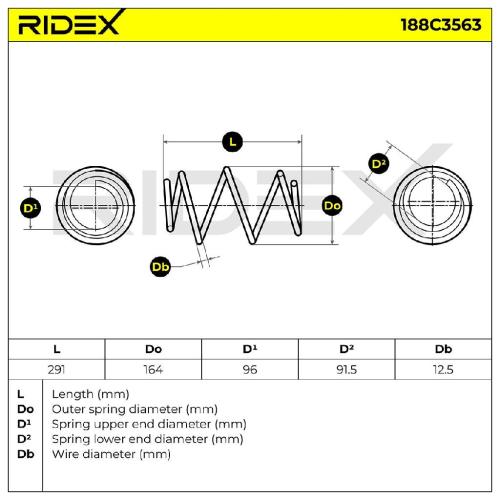 RIDEX 188C3563 2x Federn Fahrwerksfedern Vorne für BMW 1 Schrägheck (F20) Bild RIDEX 188C3563 2x Federn Fahrwerksfedern Vorne für BMW 1 Schrägheck (F20)