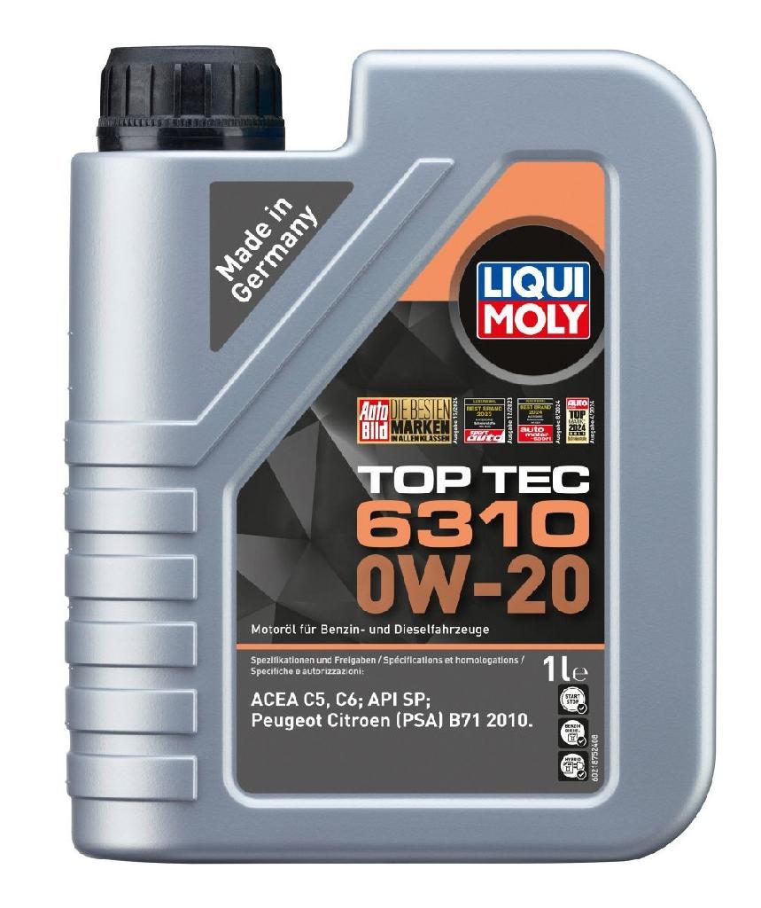 LIQUI MOLY Motoröl 0W-20 Top Tec Motor Öl ACEA C5 ACEA C6 API SP 6310 1L
