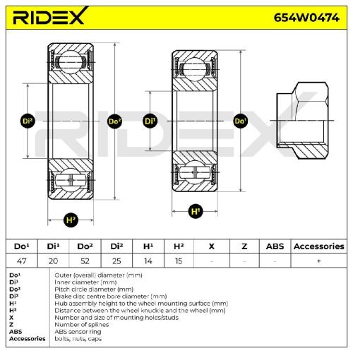RIDEX 654W0474 Radlagersatz pro 1 Rad Hinten beidseitig für SUZUKI Bild RIDEX 654W0474 Radlagersatz pro 1 Rad Hinten beidseitig für SUZUKI