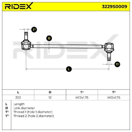 RIDEX 1x Koppelstange Stabilisator Vorne für CITROËN C5 III Kombi (RW) Bild RIDEX 1x Koppelstange Stabilisator Vorne für CITROËN C5 III Kombi (RW)