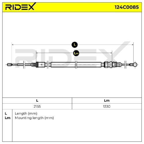 RIDEX Handbremsseil Hinten Links Rechts passend für PEUGEOT 407 SW (6E) Bild RIDEX Handbremsseil Hinten Links Rechts passend für PEUGEOT 407 SW (6E)