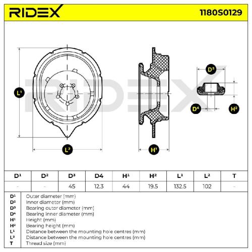 RIDEX 1180S0129 Federbeinstützlager mit Kugellager Vorne beidseitig für FIAT Bild RIDEX 1180S0129 Federbeinstützlager mit Kugellager Vorne beidseitig für FIAT
