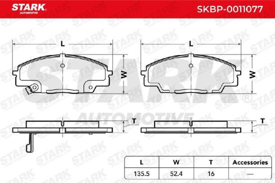 STARK Bremsbelagsatz Bremsbeläge Vorne für HONDA CIVIC VIII Hatchback (FN, FK) Bild STARK Bremsbelagsatz Bremsbeläge Vorne für HONDA CIVIC VIII Hatchback (FN, FK)