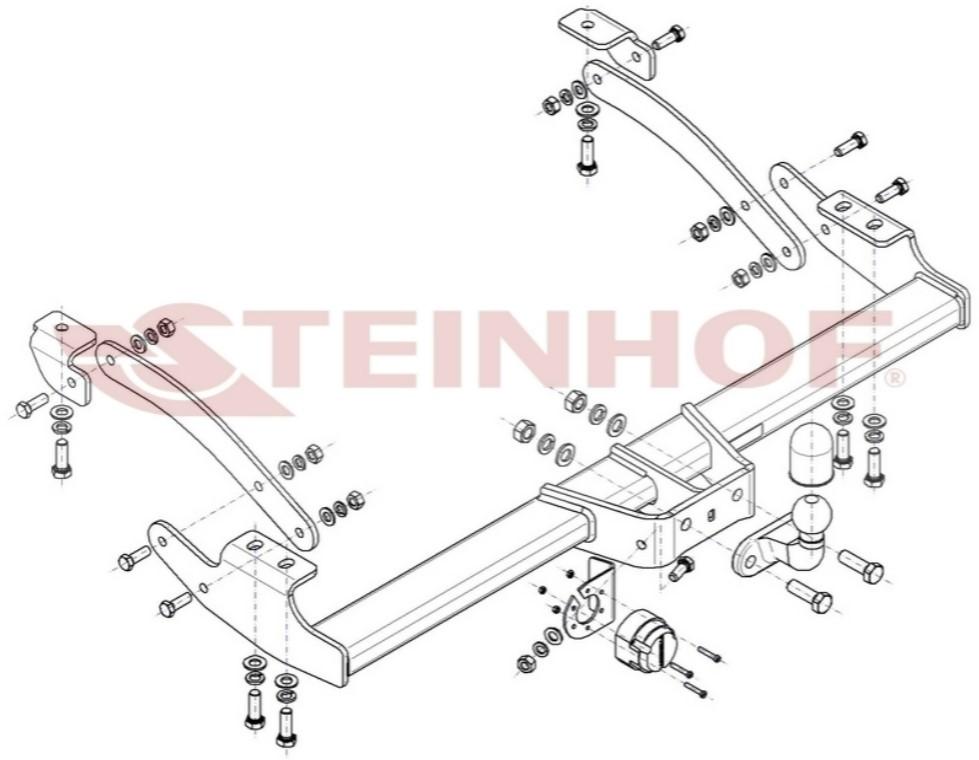 STEINHOF Anhängerkupplung für RENAULT Twingo 1II Schrägheck (BCM)