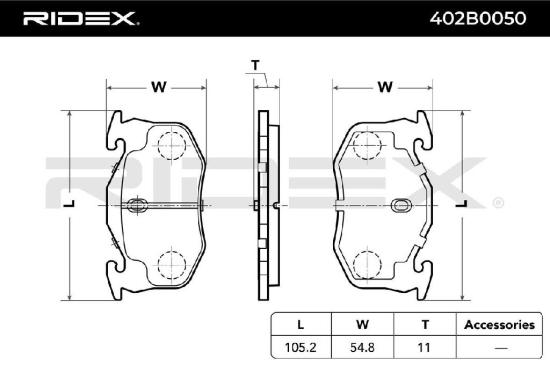 RIDEX Bremsbelagsatz Bremsbeläge Hinten für VW Golf 5I (5K1) TIGUAN (5N) Bild RIDEX Bremsbelagsatz Bremsbeläge Hinten für VW Golf 5I (5K1) TIGUAN (5N)