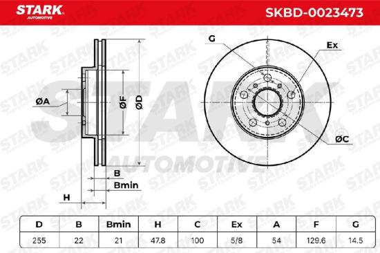 STARK SKBD-0023473 2x Bremsscheiben Vorne Ø255mm Belüftet für TOYOTA Bild STARK SKBD-0023473 2x Bremsscheiben Vorne Ø255mm Belüftet für TOYOTA