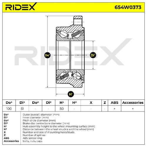 RIDEX 654W0373 Radlagersatz pro 1 Rad Hinten beidseitig für BMW X5 (E70) Bild RIDEX 654W0373 Radlagersatz pro 1 Rad Hinten beidseitig für BMW X5 (E70)