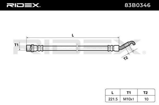 RIDEX Bremsschlauch 83B0346 HINTEN BREMSSCHLÄUCHE Länge: 221,5mm ohne für TOYOTA Bild RIDEX Bremsschlauch 83B0346 HINTEN BREMSSCHLÄUCHE Länge: 221,5mm ohne für TOYOTA