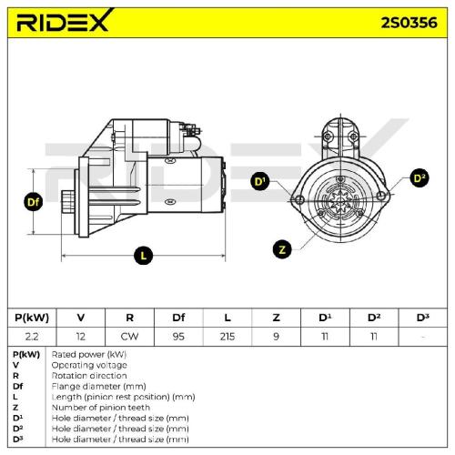 RIDEX Motor Starter/Anlasser 2,2kW für NISSAN Patrol GR V SUV (Y61) TERRANO II Bild RIDEX Motor Starter/Anlasser 2,2kW für NISSAN Patrol GR V SUV (Y61) TERRANO II