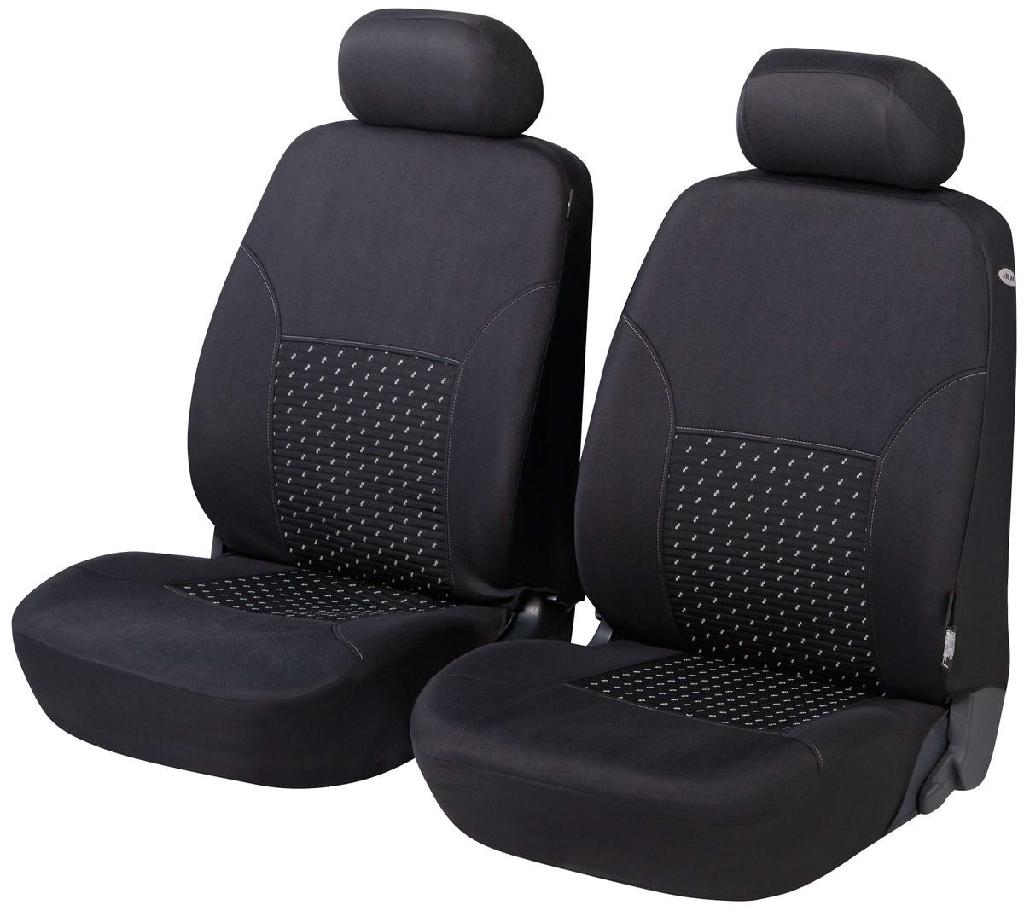 WALSER 11938 PKW Sitzschonbezug Vorne Satz Polyester Schwarz/Grau für VW POLO