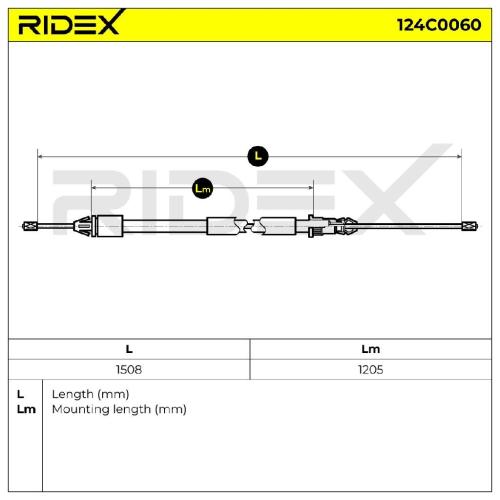 RIDEX Handbremsseil Hinten für RENAULT Scénic 1 (JA0/1, FA0) Bild RIDEX Handbremsseil Hinten für RENAULT Scénic 1 (JA0/1, FA0)