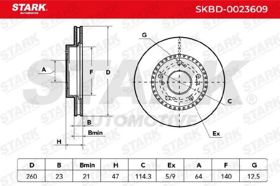 STARK SKBD-0023609 2x Bremsscheiben Vorne Ø260mm Belüftet für HONDA Bild STARK SKBD-0023609 2x Bremsscheiben Vorne Ø260mm Belüftet für HONDA