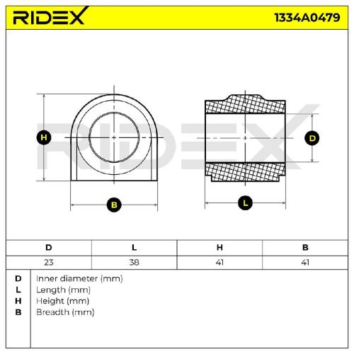 RIDEX 1334A0479 Stabilisatorlager Gummilager Lagerung Vorne für MINI Schrägheck Bild RIDEX 1334A0479 Stabilisatorlager Gummilager Lagerung Vorne für MINI Schrägheck