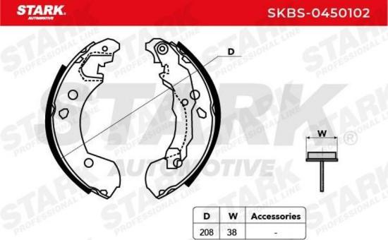 STARK Bremsbacken Satz für Trommelbremse Hinten mit Hebel für RENAULT Bild STARK Bremsbacken Satz für Trommelbremse Hinten mit Hebel für RENAULT