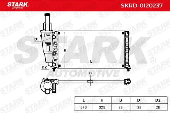 STARK SKRD-0120237 Motorkühler / Wasserkühler mit Ausgleichsbehälter für FIAT Bild STARK SKRD-0120237 Motorkühler / Wasserkühler mit Ausgleichsbehälter für FIAT