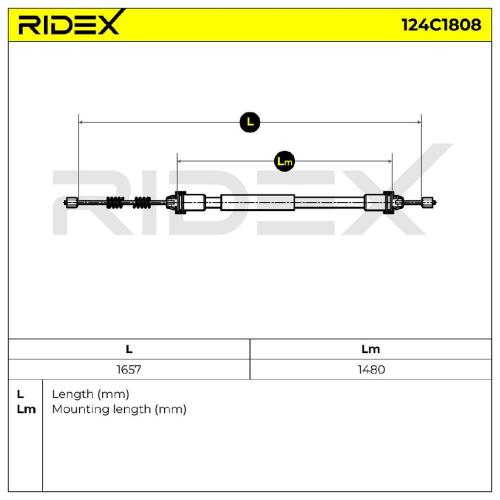 RIDEX Handbremsseil Hinten Links Rechts für DACIA SANDERO II Bild RIDEX Handbremsseil Hinten Links Rechts für DACIA SANDERO II