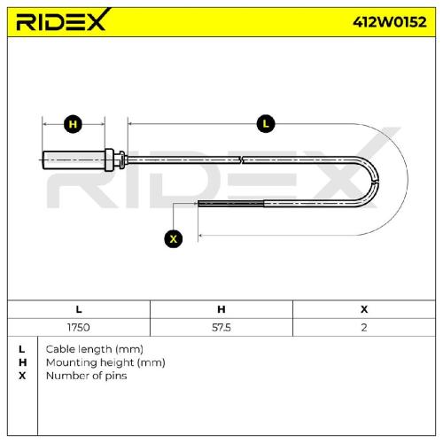 RIDEX ABS-Sensor 412W0152 Hinterachse beidseitig Sensorart: Induktivsensor Bild RIDEX ABS-Sensor 412W0152 Hinterachse beidseitig Sensorart: Induktivsensor