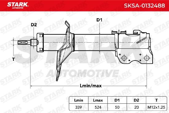 STARK SKSA-0132488 1x Stoßdämpfer Federbein Gasdruck Vorne links für NISSAN Bild STARK SKSA-0132488 1x Stoßdämpfer Federbein Gasdruck Vorne links für NISSAN