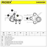 RIDEX 2462S0260 Traggelenk Führungsgelenk Vorne für VW POLO (9N) Polo Schrägheck
