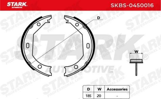 STARK Bremsbacken Satz für Trommelbremse Hinten ohne Hebel für BMW 3 Touring Bild STARK Bremsbacken Satz für Trommelbremse Hinten ohne Hebel für BMW 3 Touring